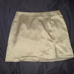 olive green mini skirt